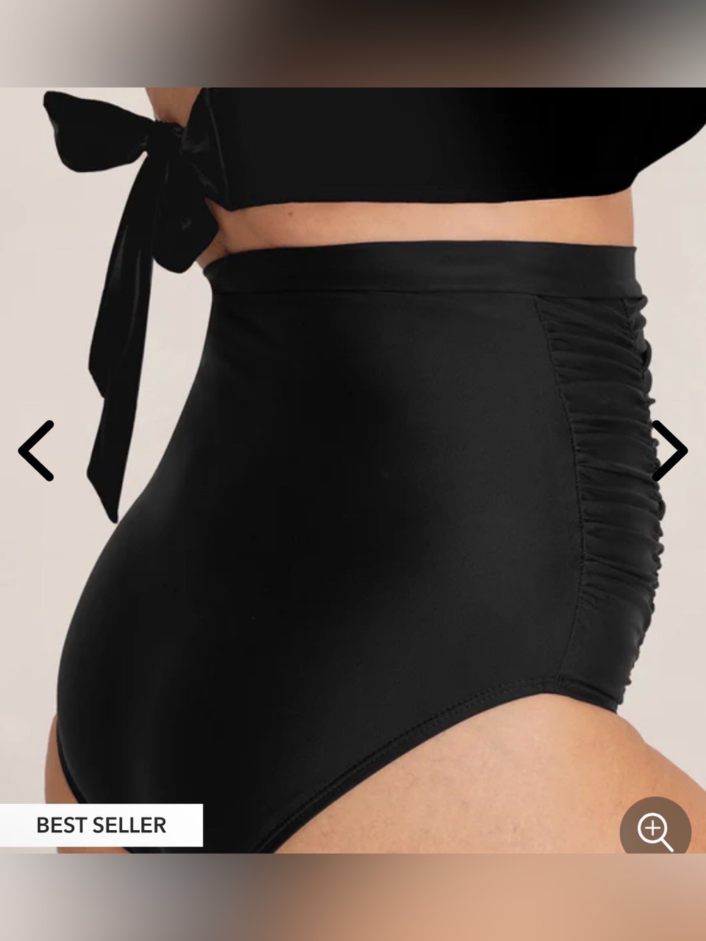 Shapermint Essentials High-Waisted Control Bikini Bottom - BLACK - Picture 3 of 4